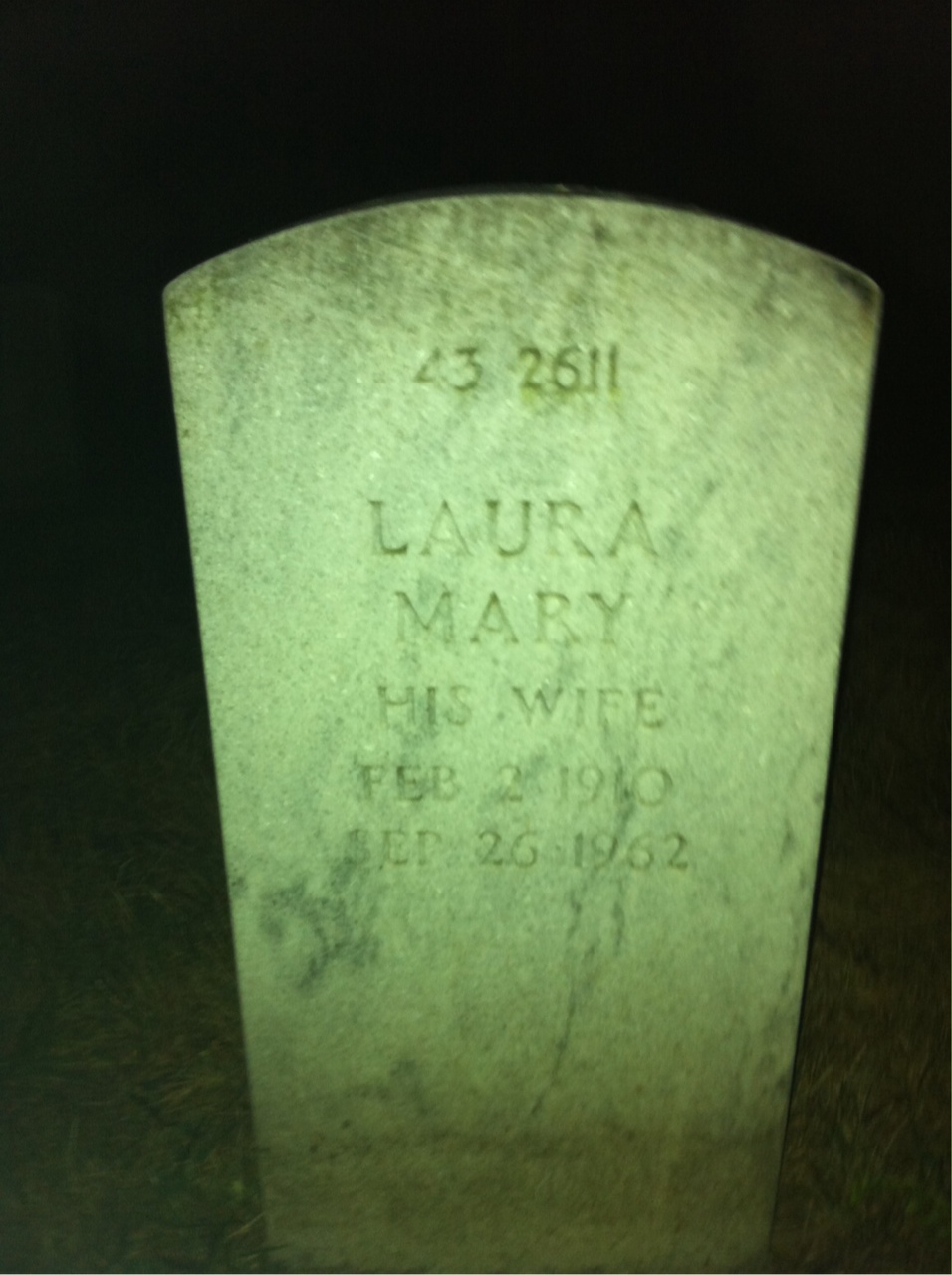 Back of headstone — Simplicio E Reyes