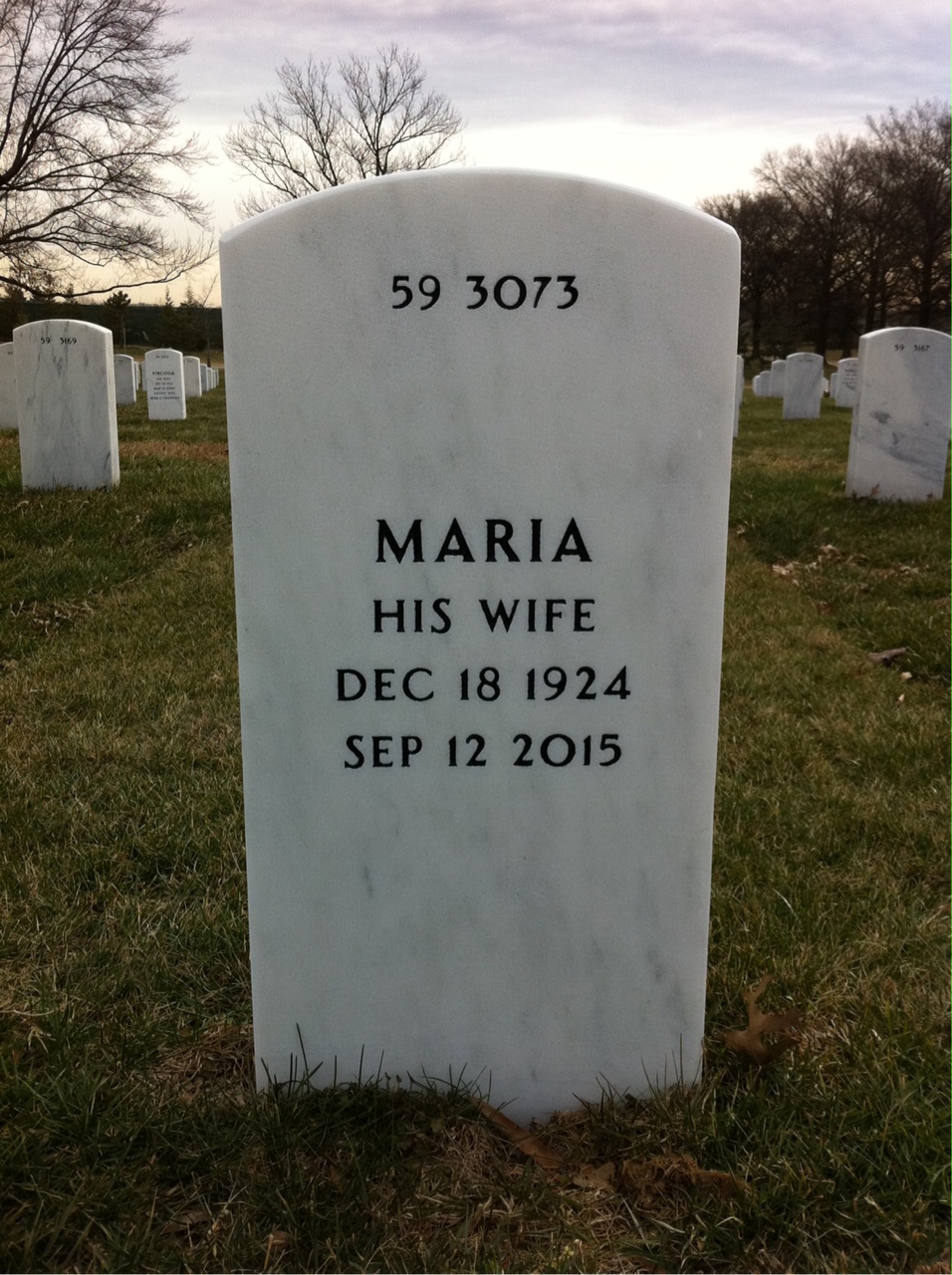 Back of headstone — Robert Moore