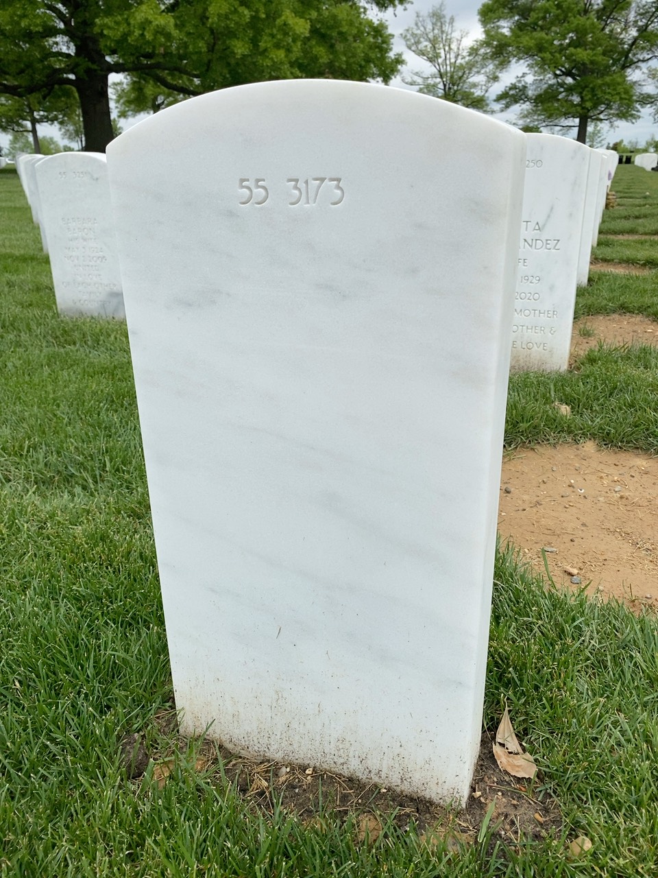 Back of headstone — Forrest Mills