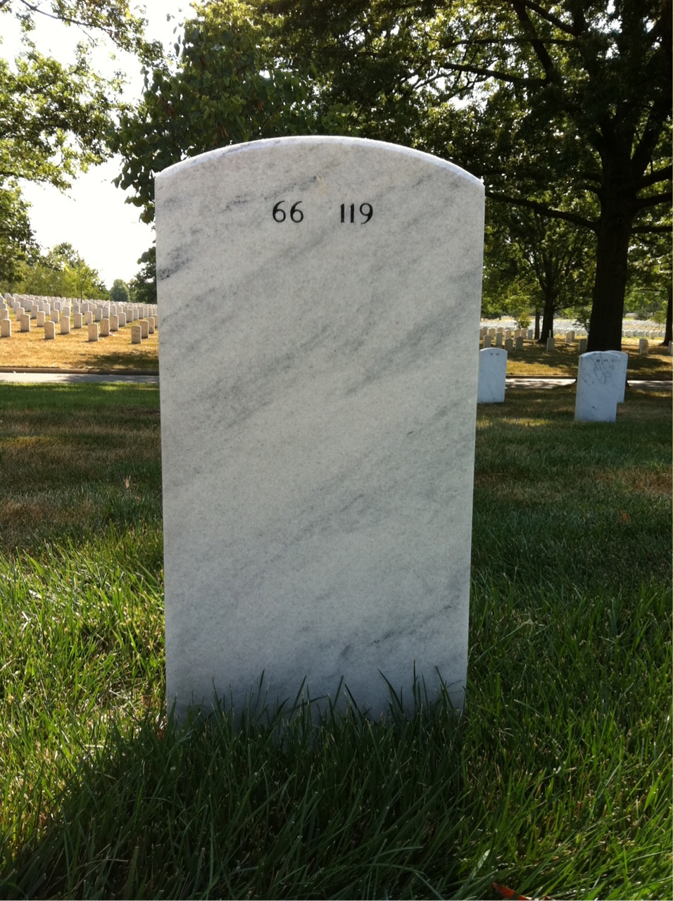 Back of headstone — Donald Brown