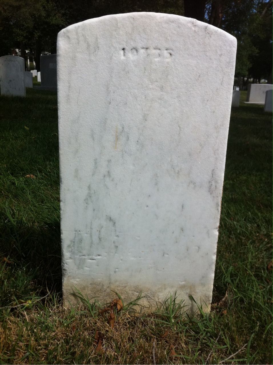 Back of headstone — Samuel Atkins