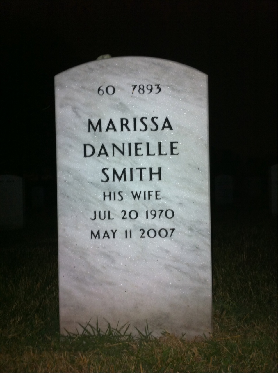 Back of headstone — Jamie Huggins