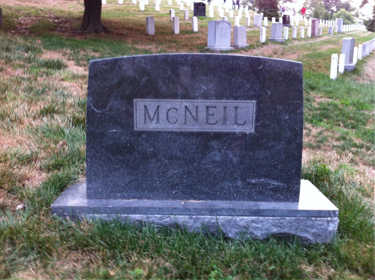 Back of headstone — Joseph Mcneil