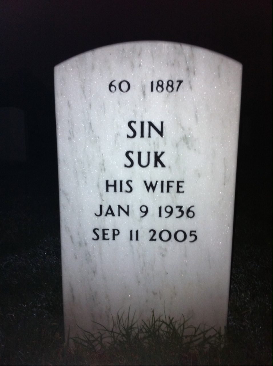Back of headstone — Salvatore Messineo