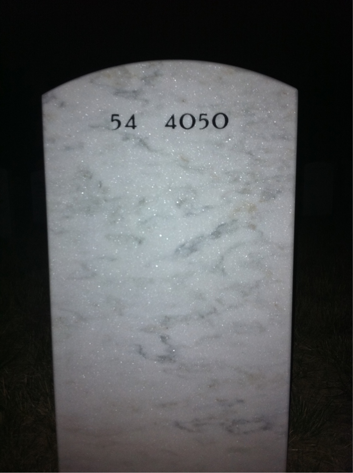 Back of headstone — David Murane
