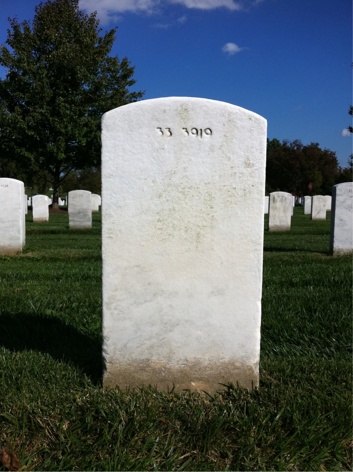 Back of headstone — Charles Myers