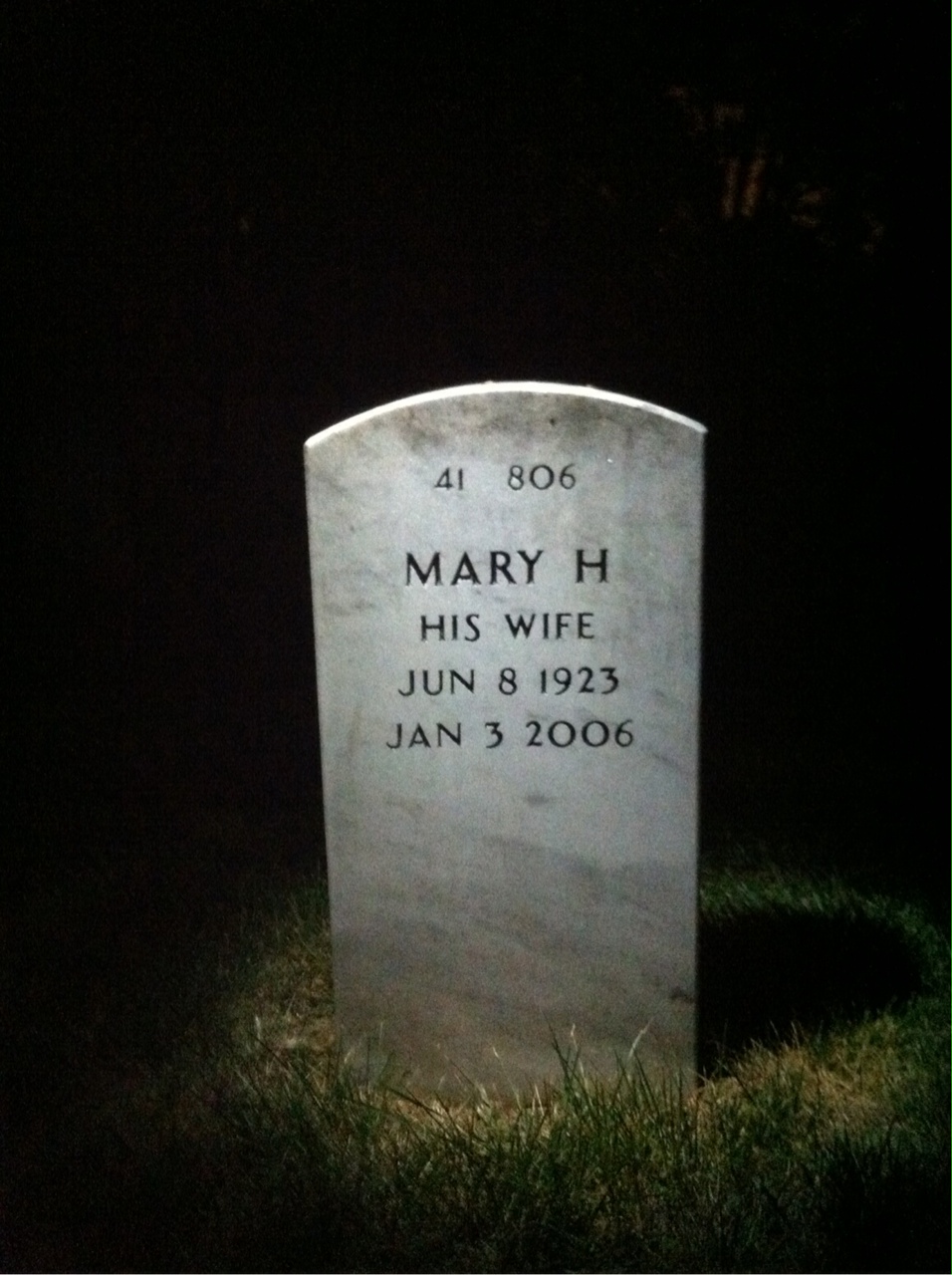 Back of headstone — Kenneth Mallick