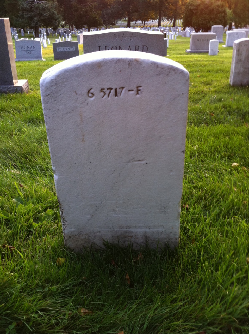 Back of headstone — Richard Ball