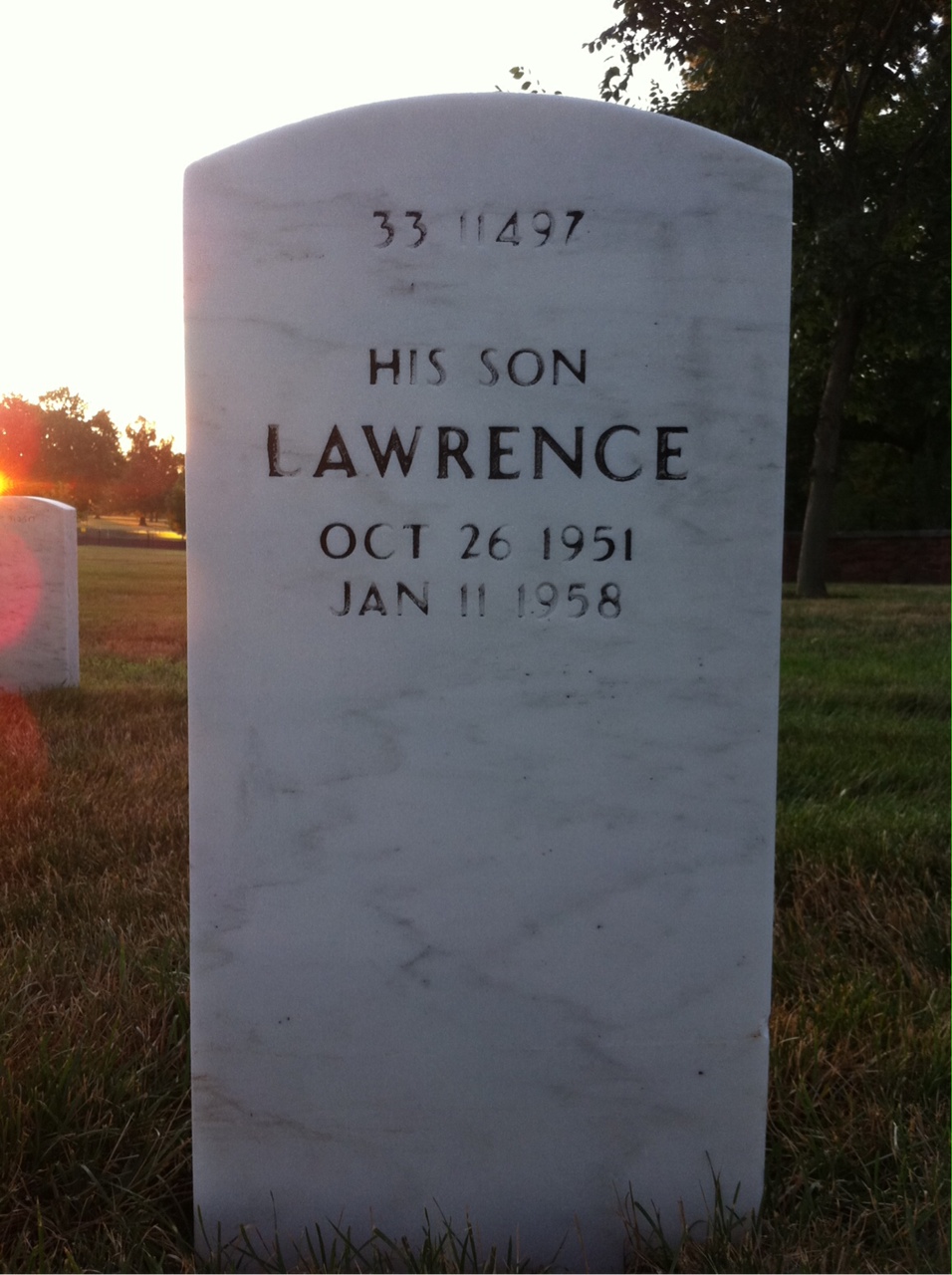 Back of headstone — William K Young