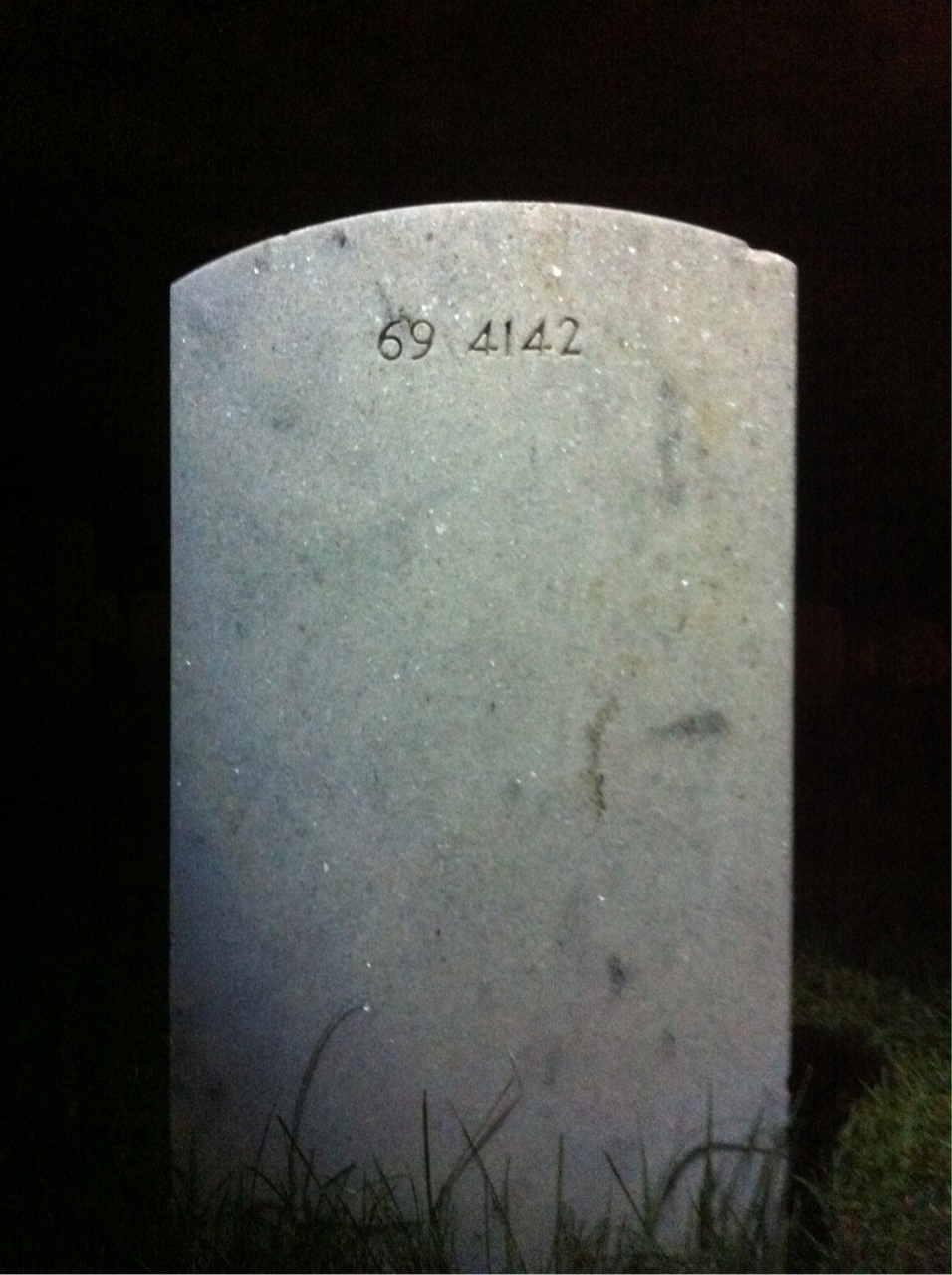 Back of headstone — William Charles Hutchison