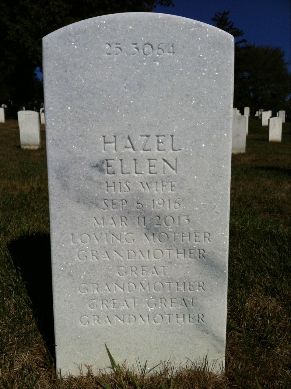 Back of headstone — Charles Belhumeur