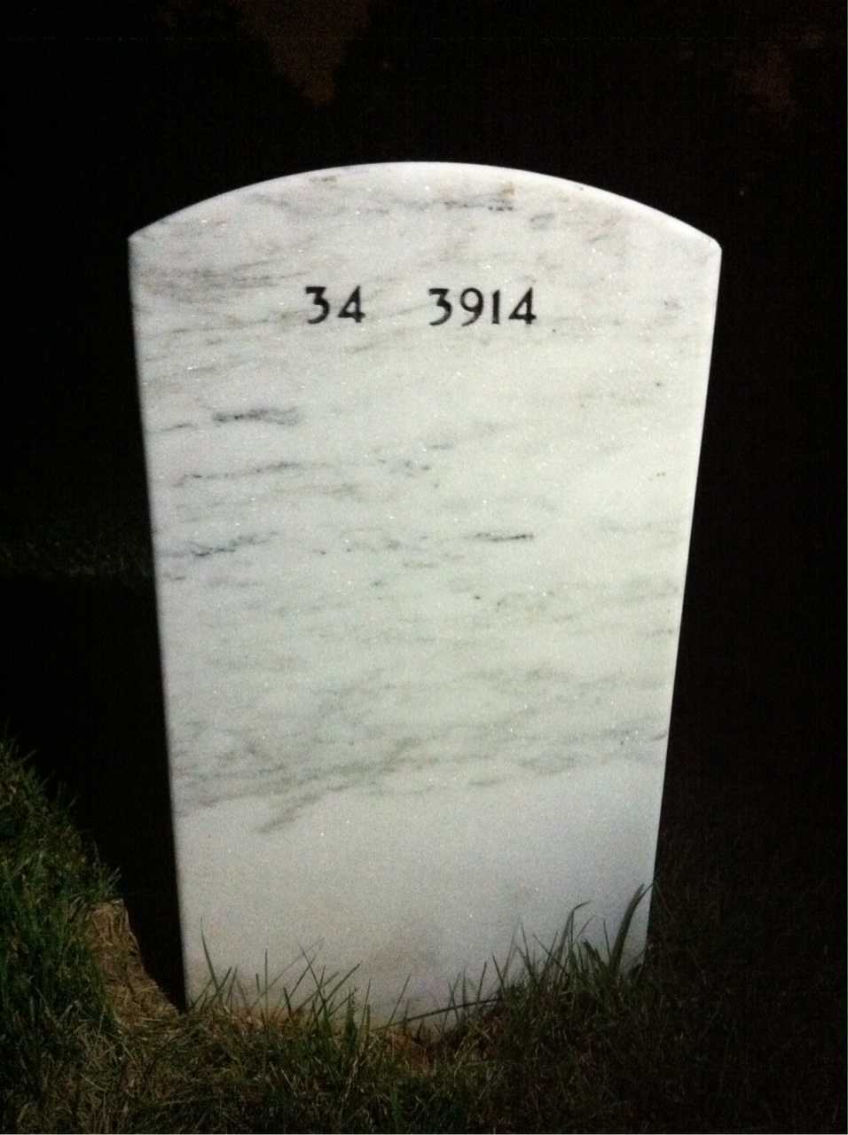 Back of headstone — Richard Money