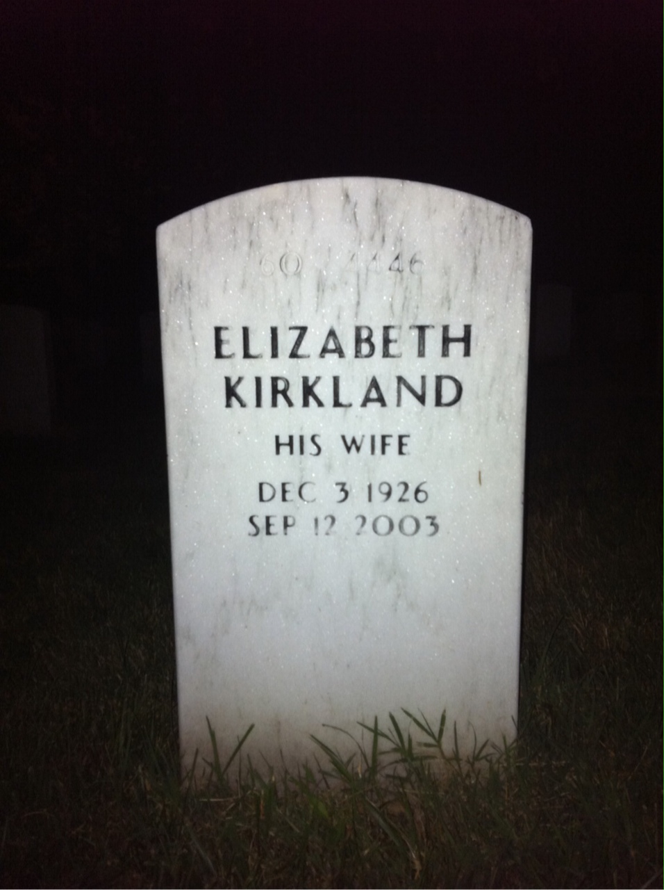 Back of headstone — Jan Mason