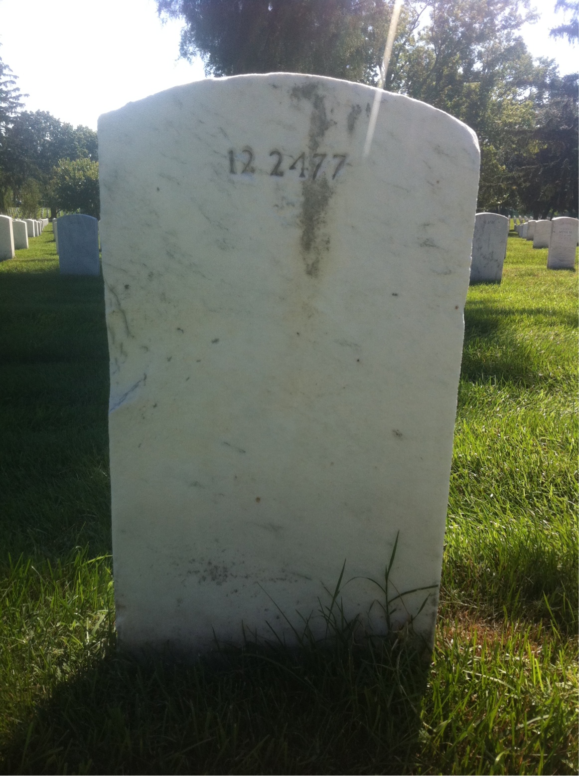Back of headstone — Maurice Cox