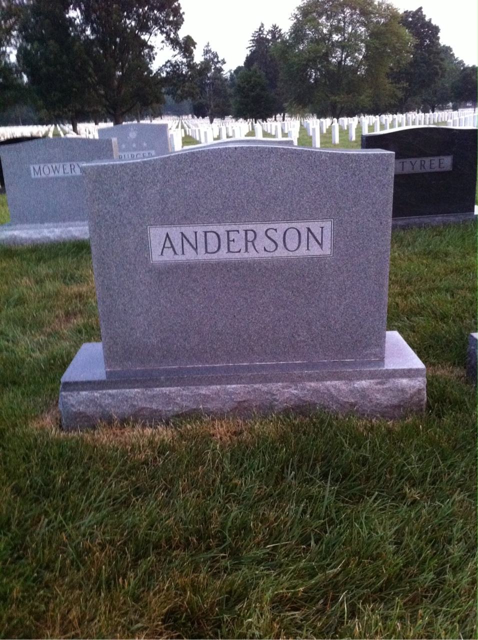 Back of headstone — John Anderson