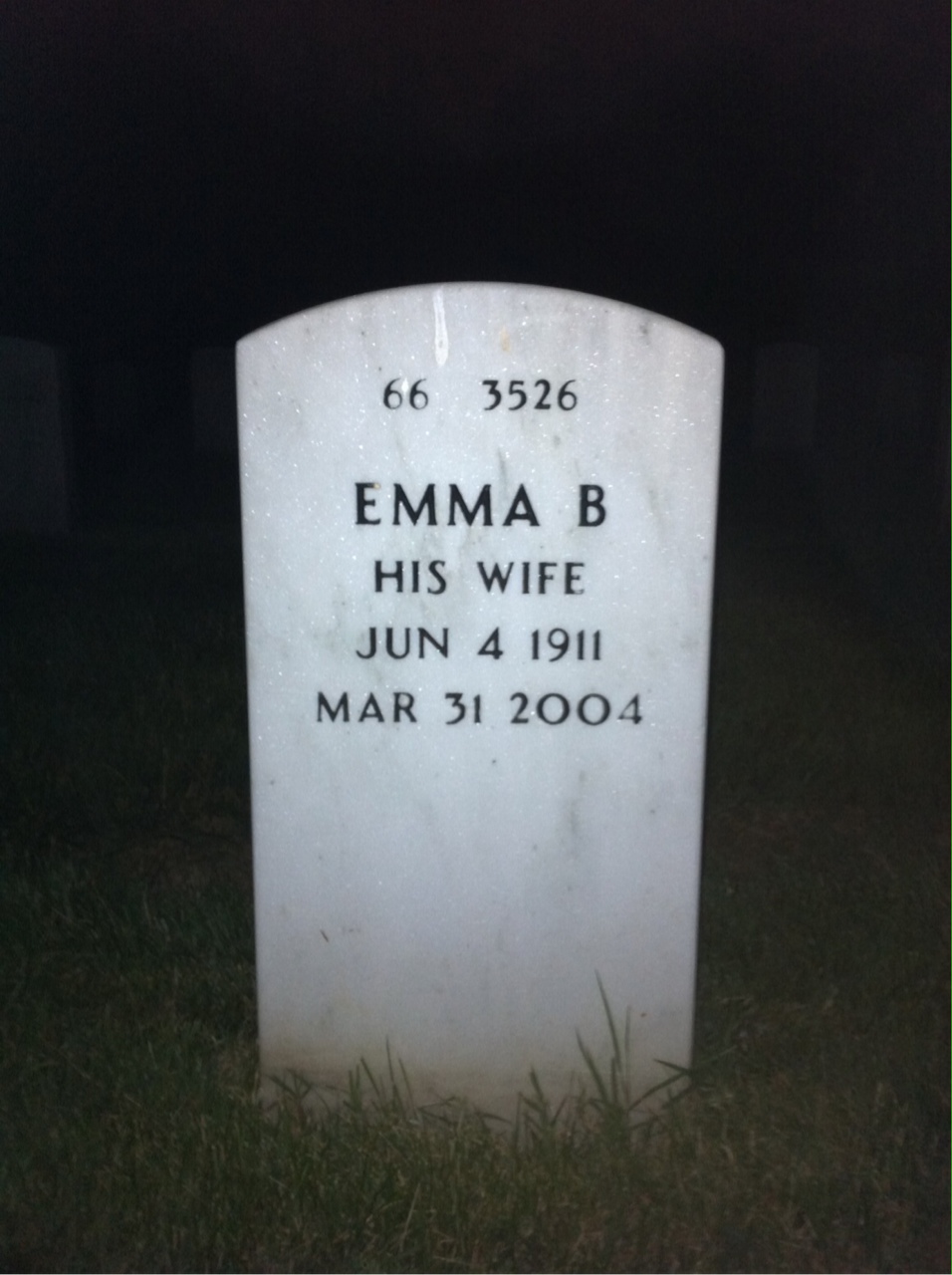 Back of headstone — Willis Washington