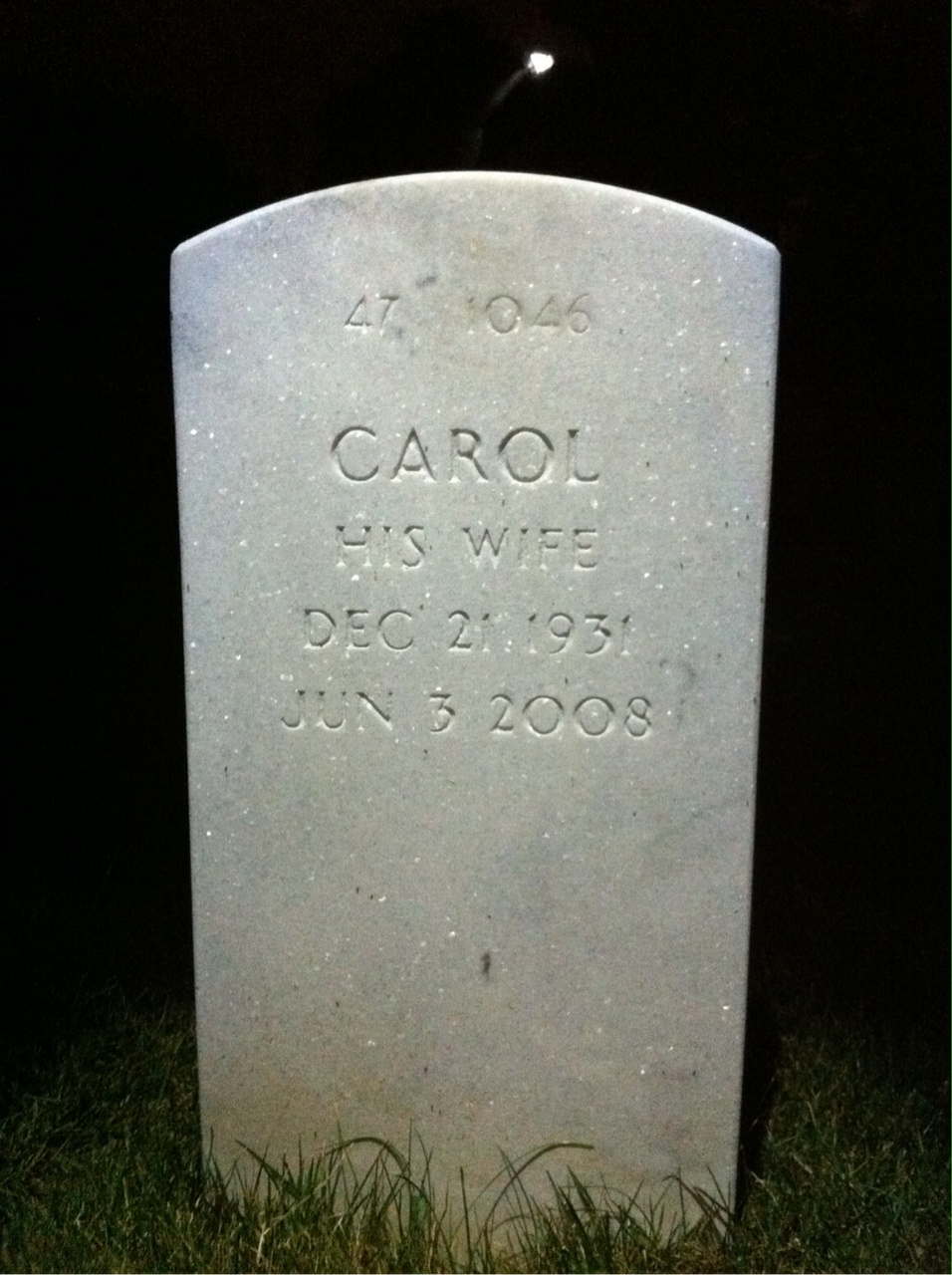 Back of headstone — Bruce Meader