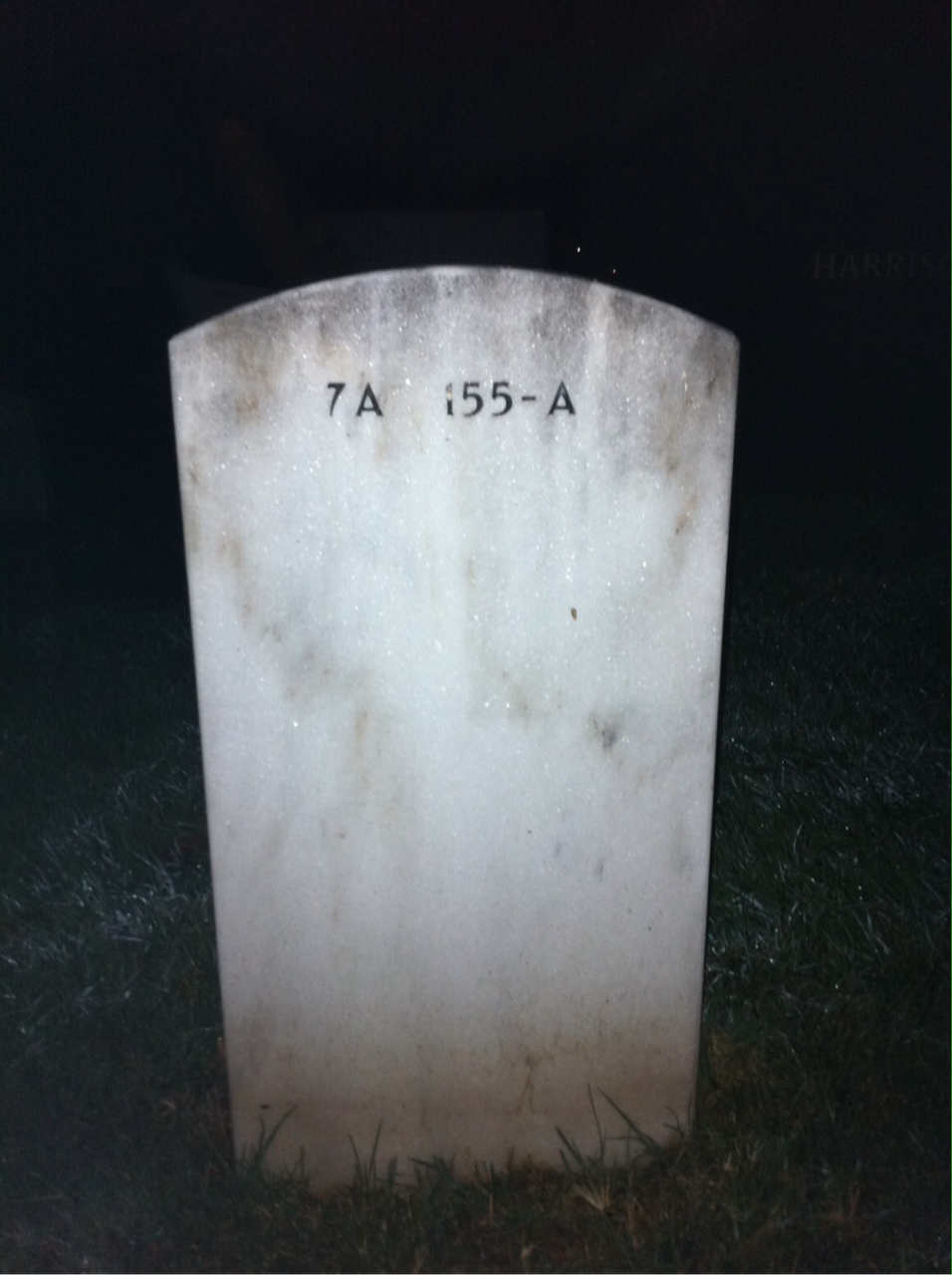 Back of headstone — Rory Crissman