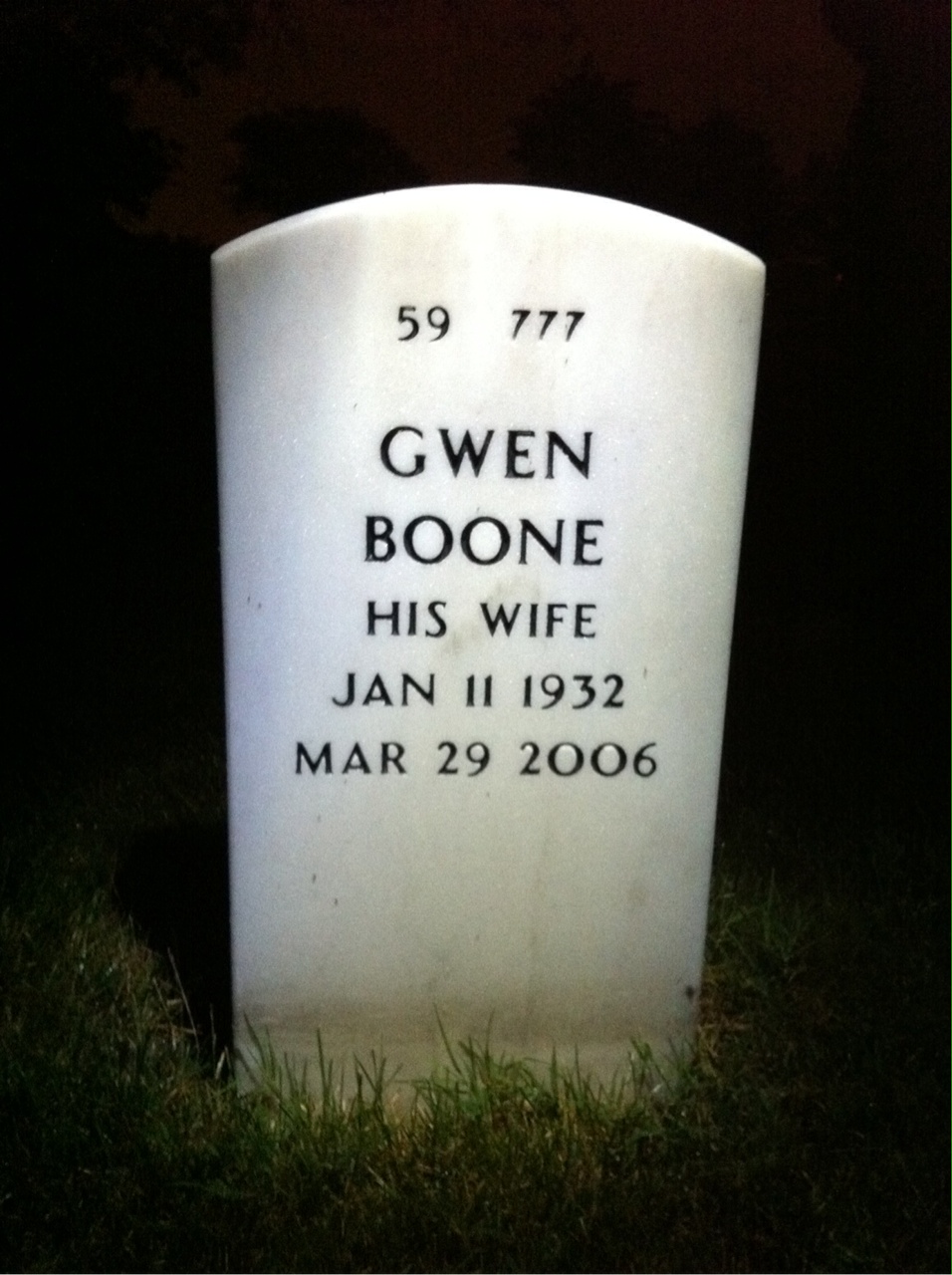 Back of headstone — Wallace Stamey