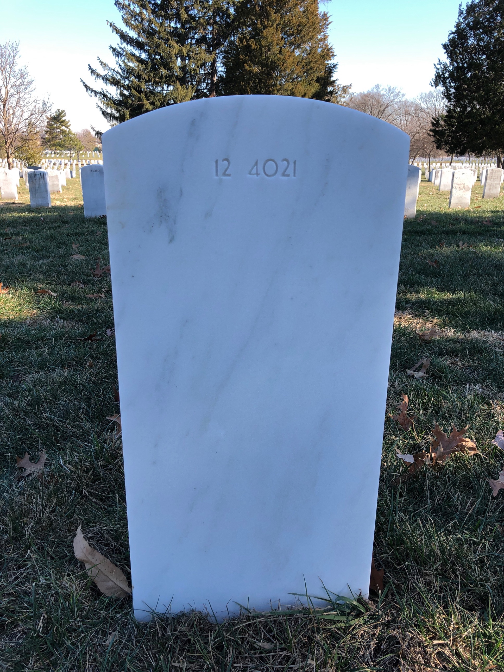 Back of headstone — William R Clark