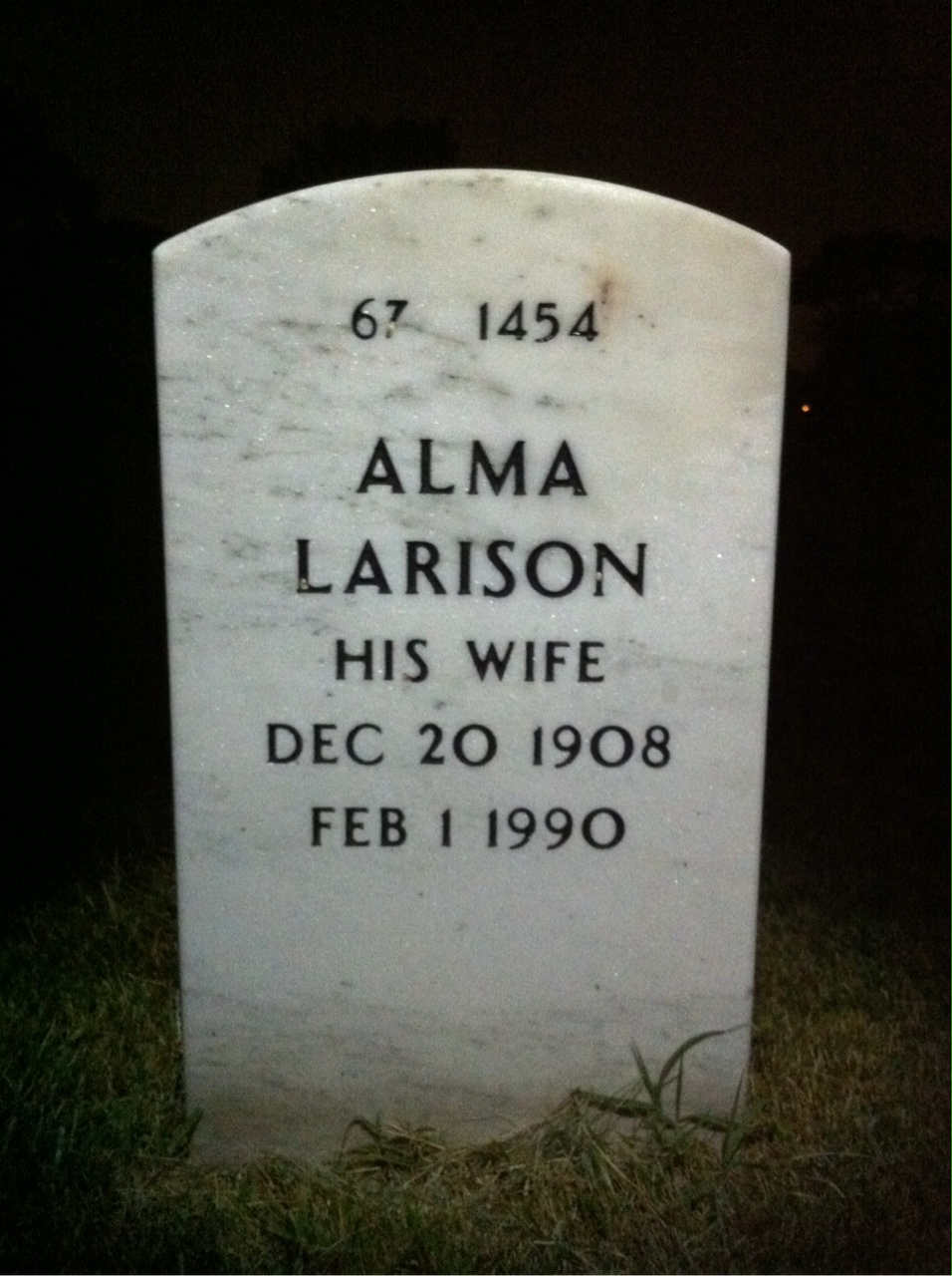 Back of headstone — Frederic Pechin