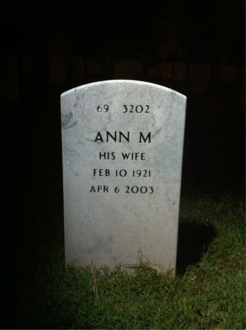 Back of headstone — Anthony Miceli