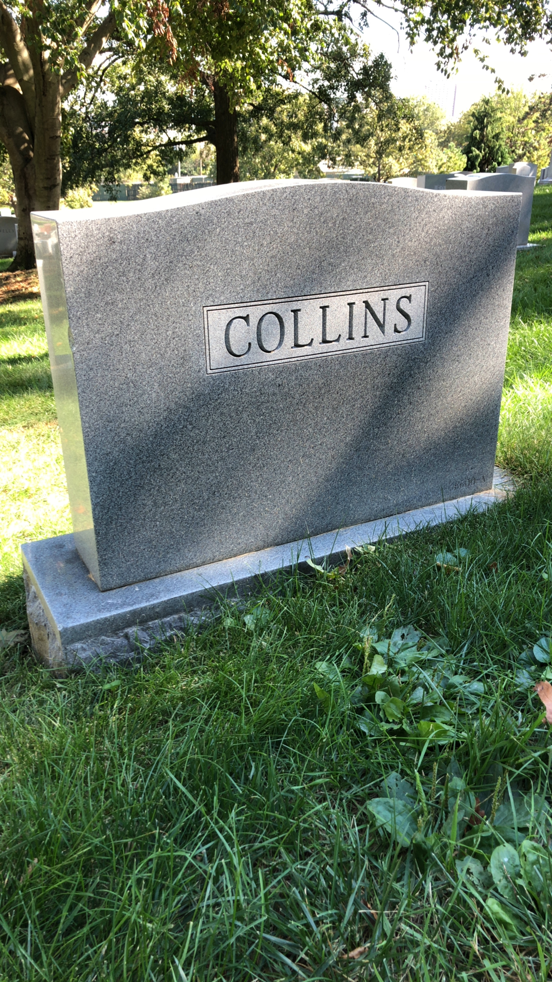 Back of headstone — Sidney Collins
