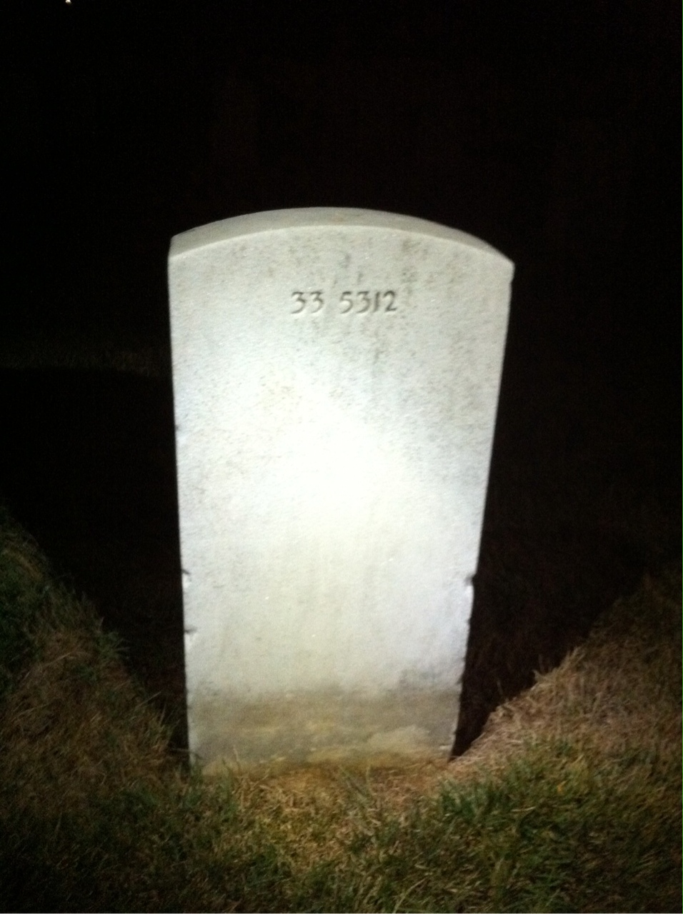 Back of headstone — William E Tate