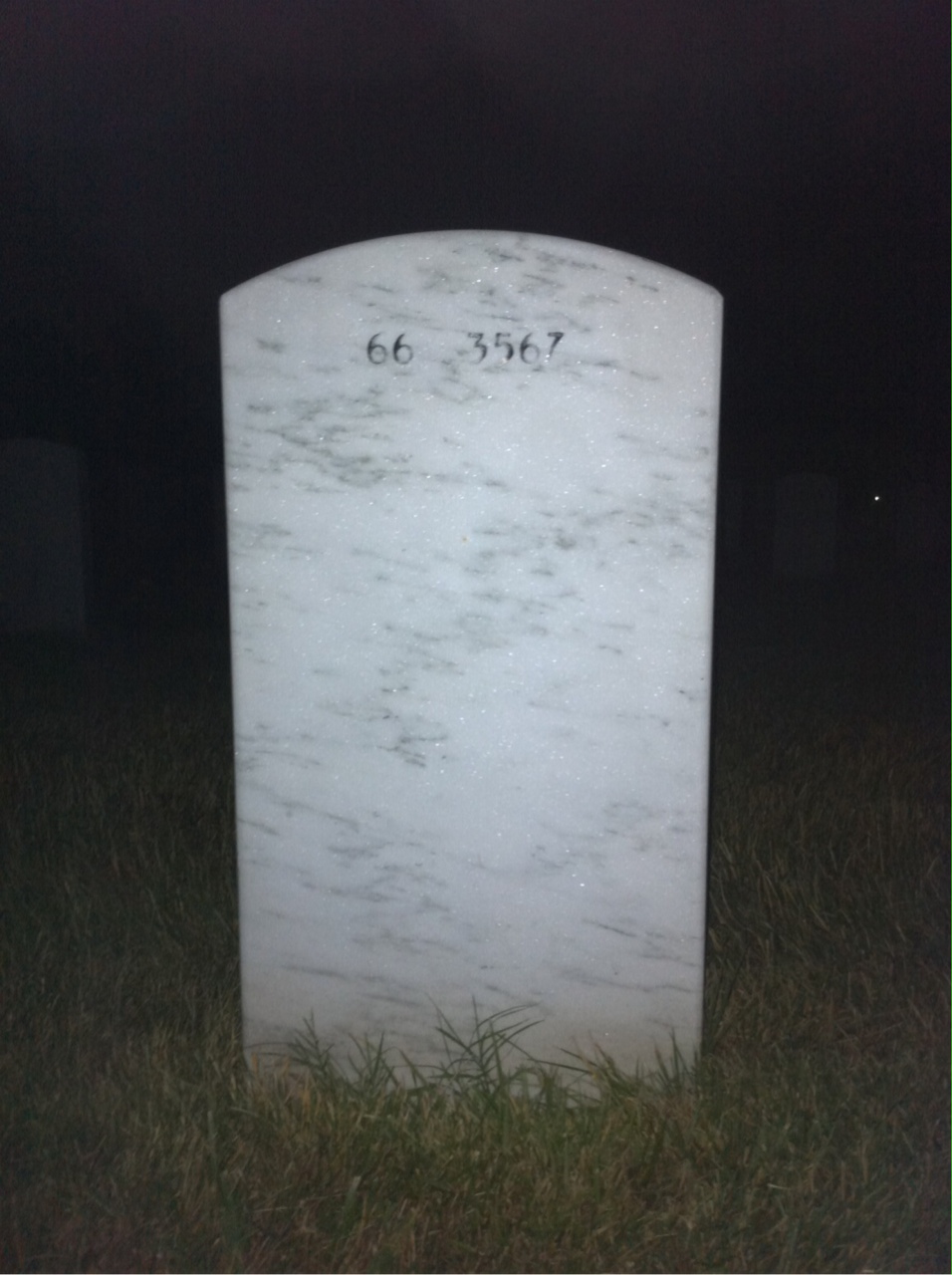 Back of headstone — Bernard Harvey