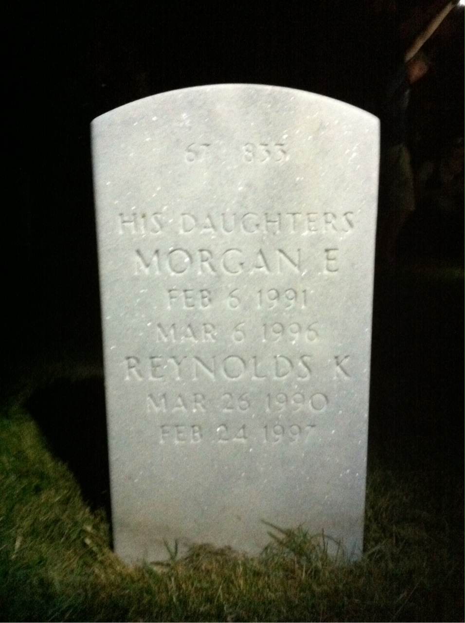 Back of headstone — William Davis