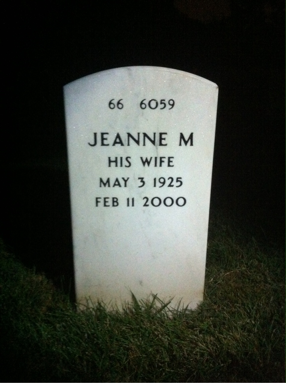 Back of headstone — James Mankie