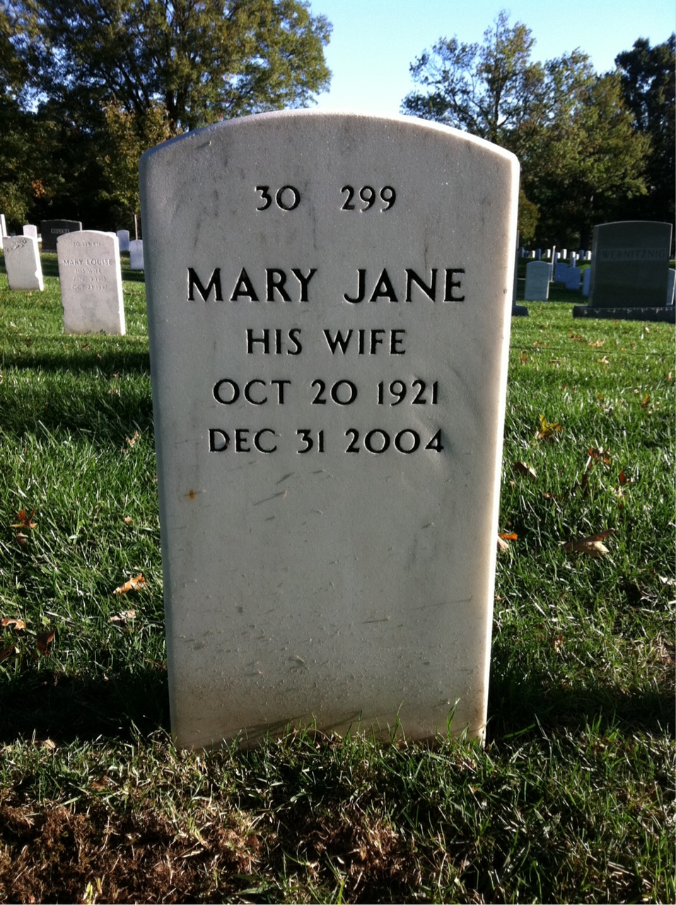Back of headstone — William Mahoney