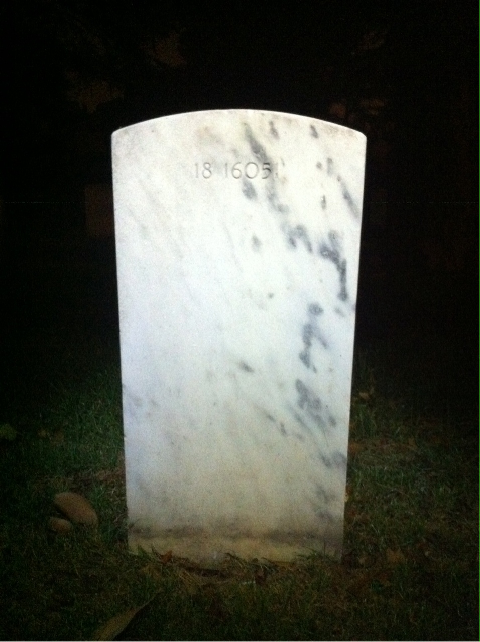 Back of headstone — William Leonard Hoover