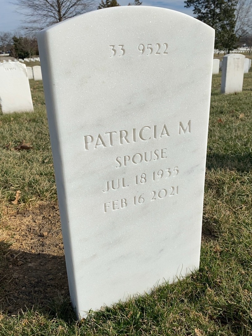 Back of headstone — Teddie Cline
