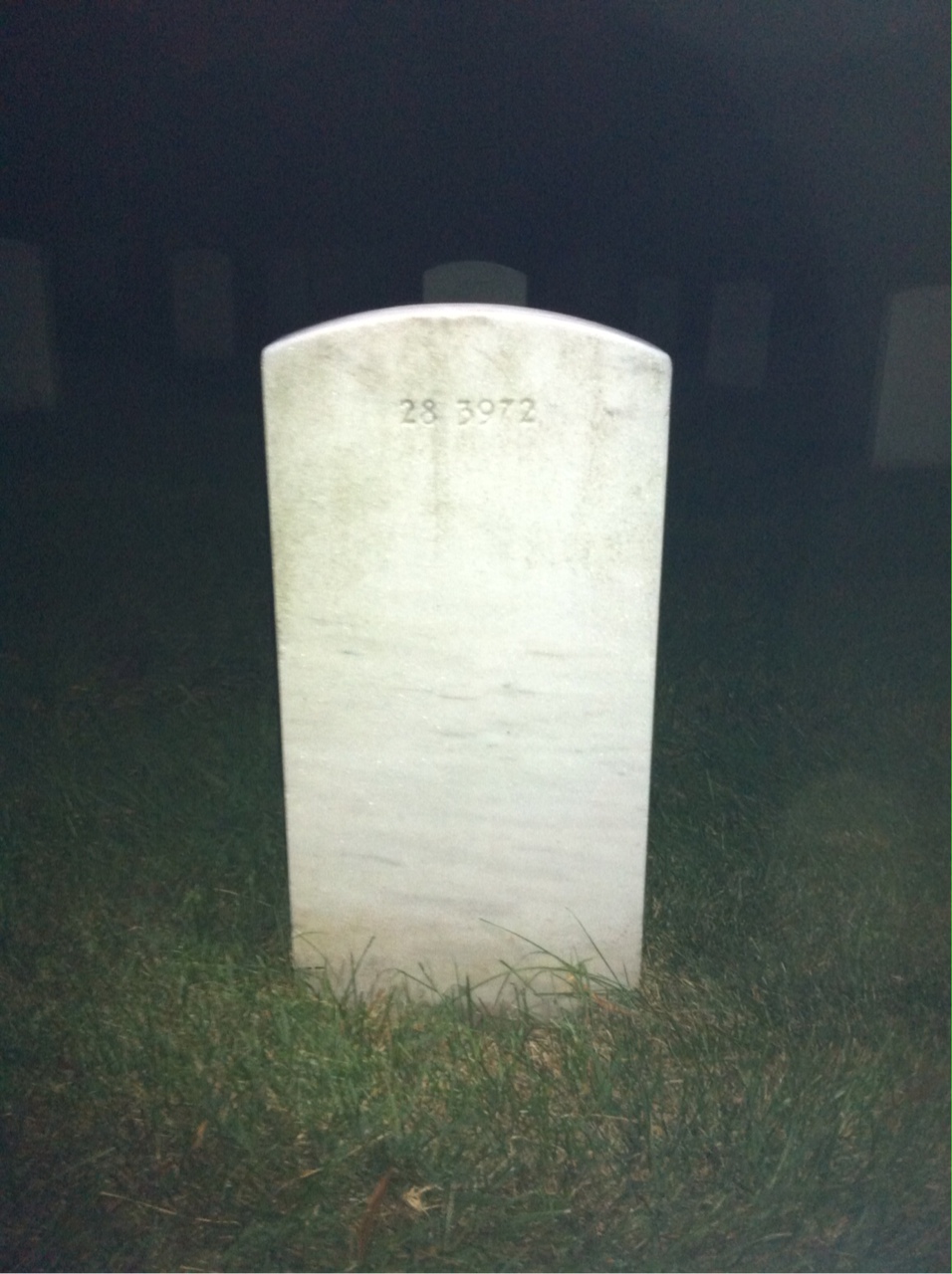 Back of headstone — William E Toyer