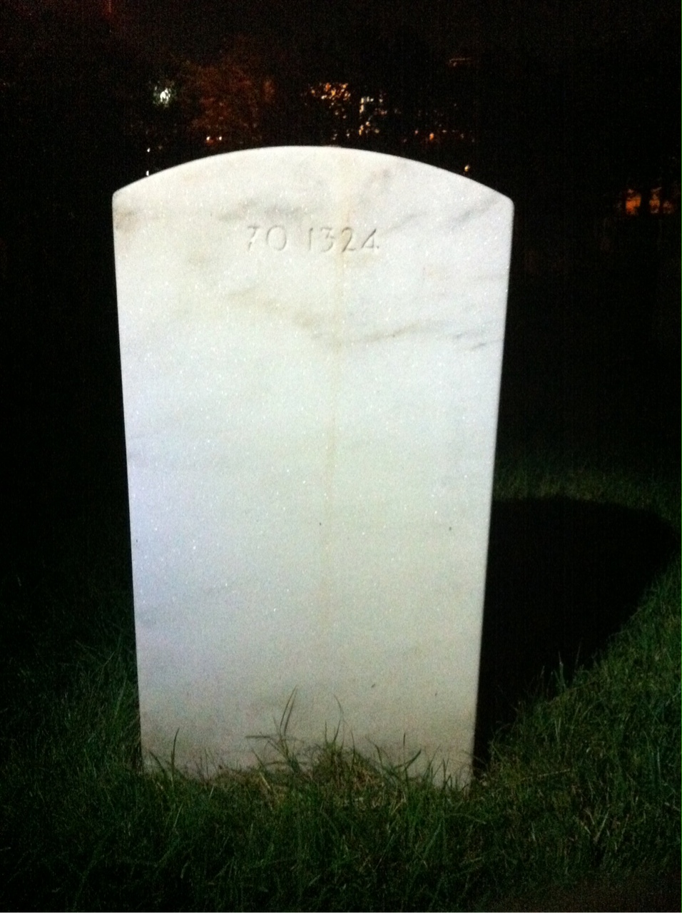 Back of headstone — Leslie Miltimore