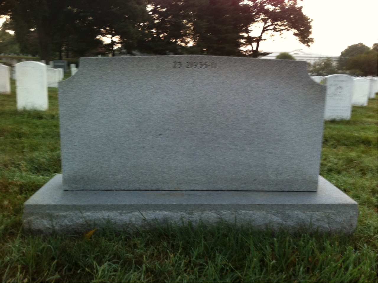 Back of headstone — Frank Moorman