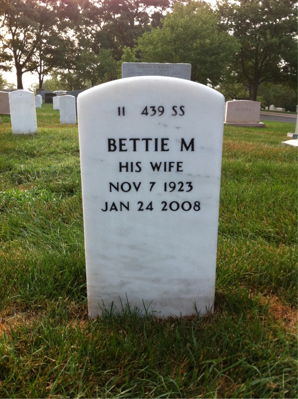 Back of headstone — Clare Sheelar