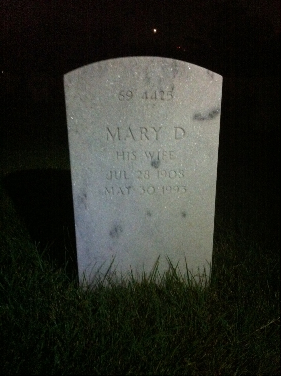 Back of headstone — William Miller