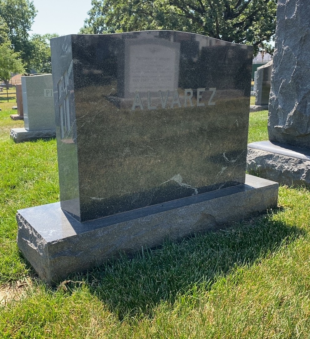 Back of headstone — Andrew Alvarez
