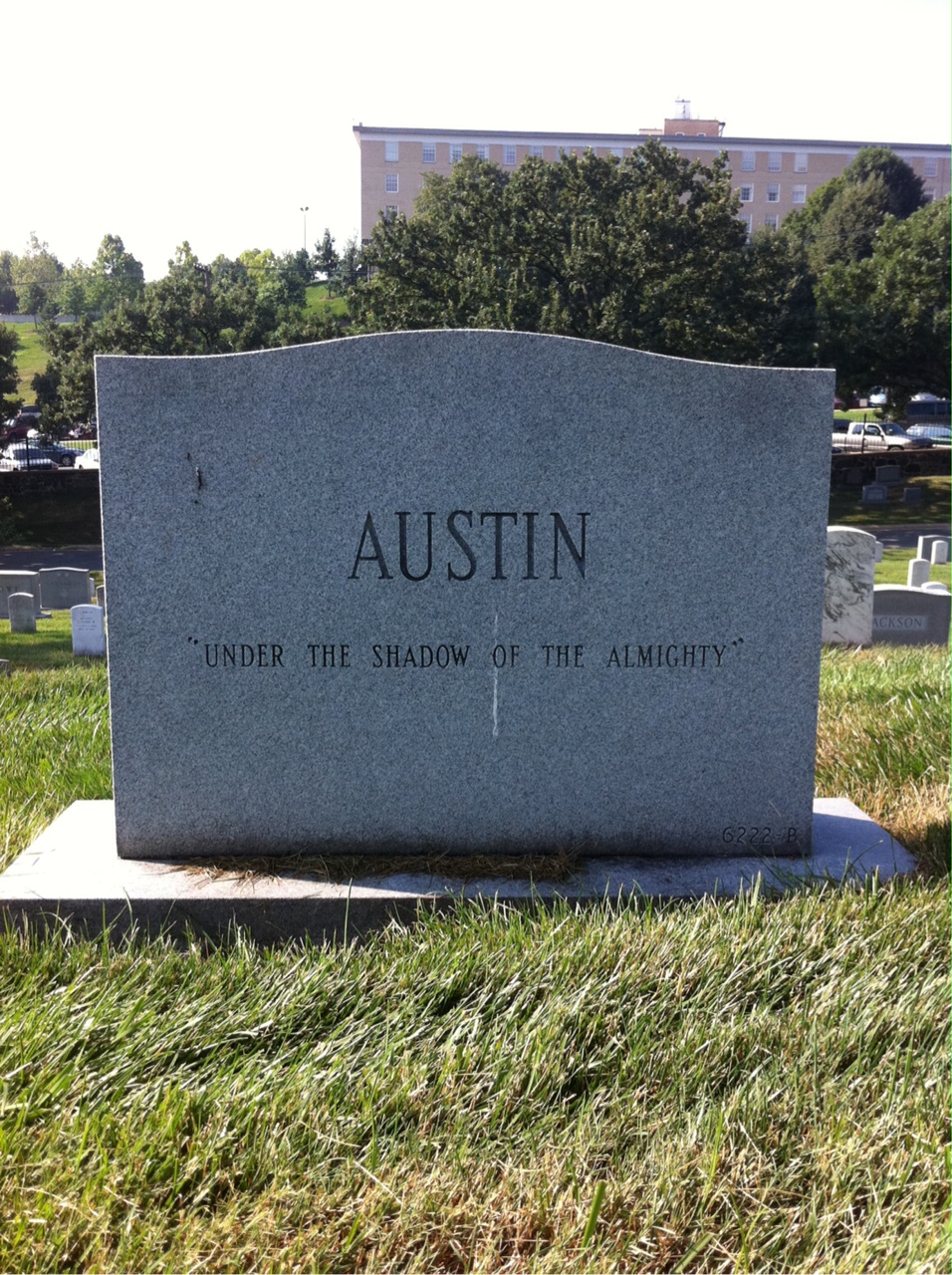 Back of headstone — Thomas Austin
