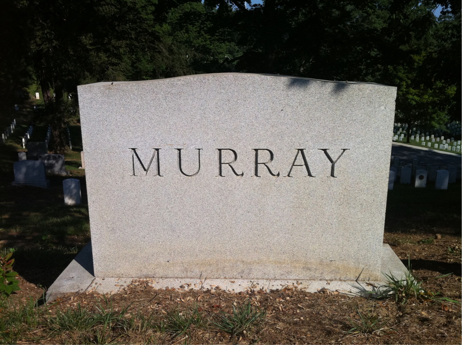 Back of headstone — Maxwell Murray