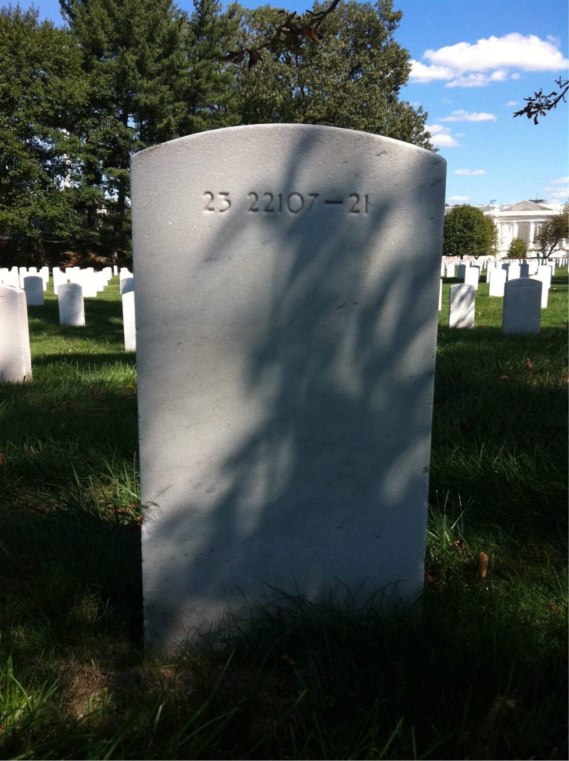 Back of headstone — William W Johnson