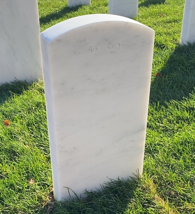 Back of headstone — Walter Sherwood Hogle