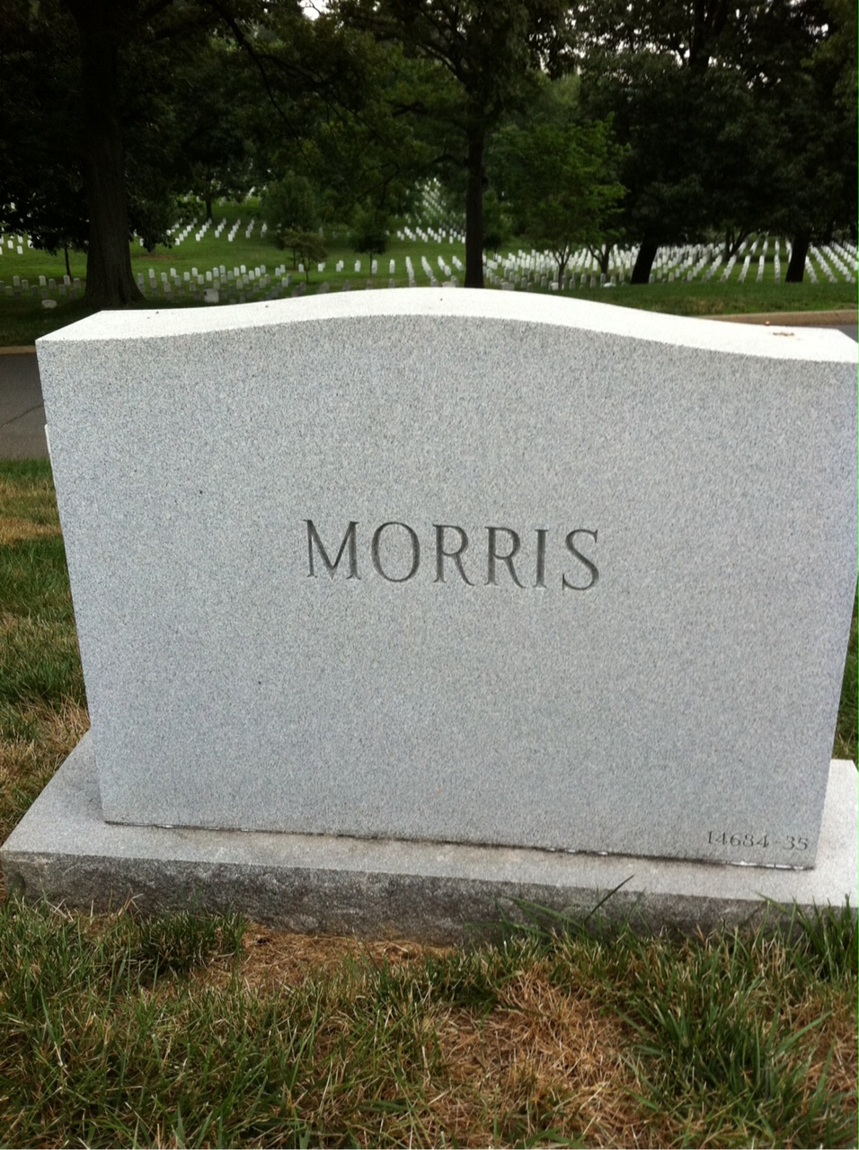 Back of headstone — Joseph Morris