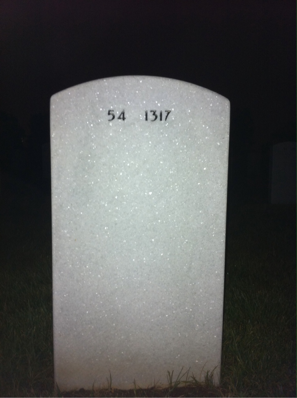 Back of headstone — James Hamp