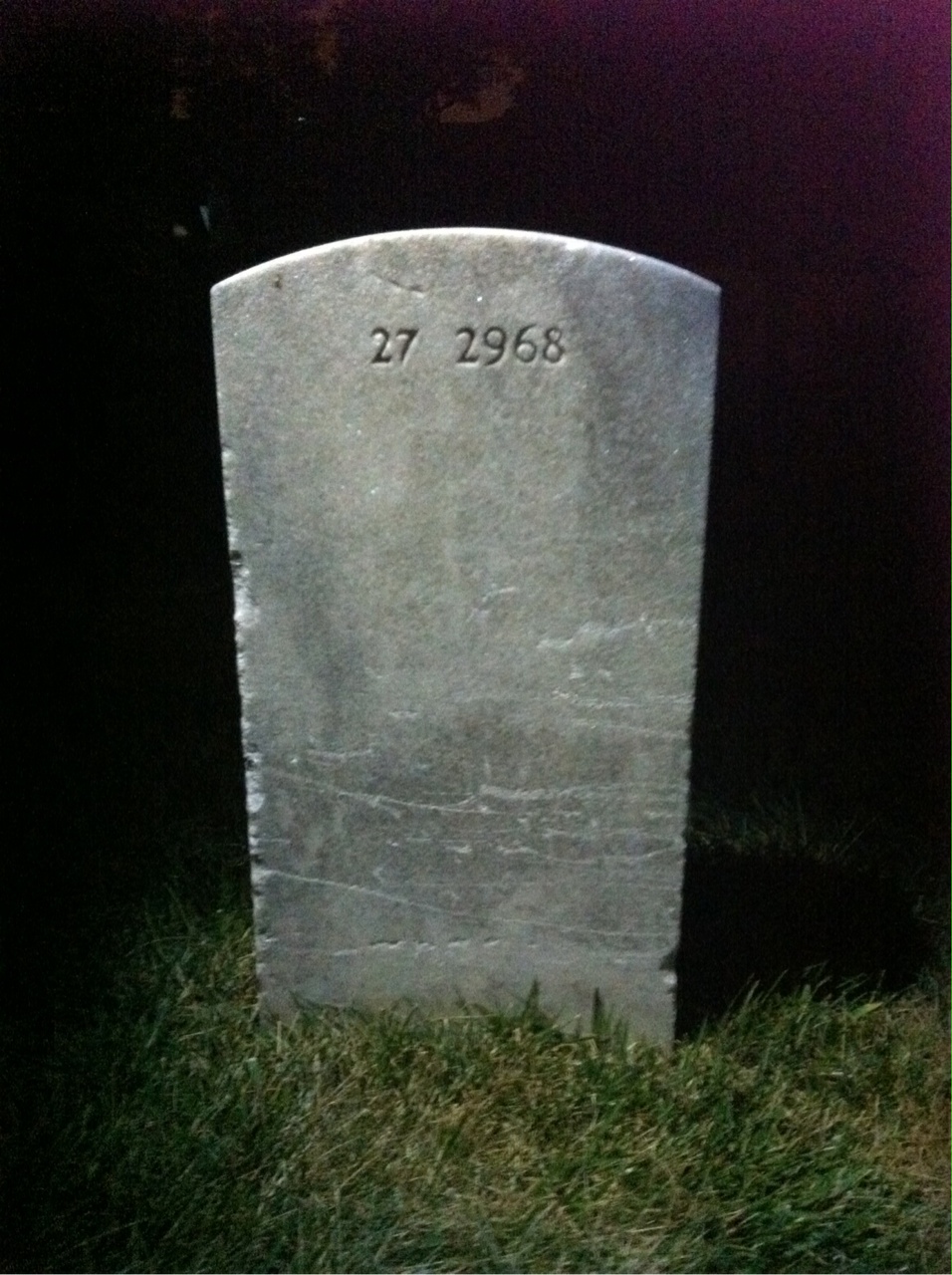 Back of headstone — J Anderson