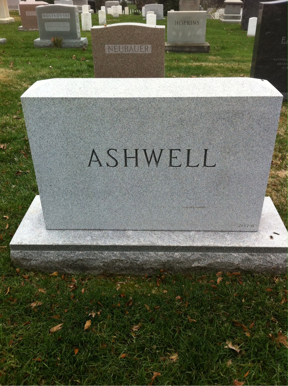 Back of headstone — James Ashwell