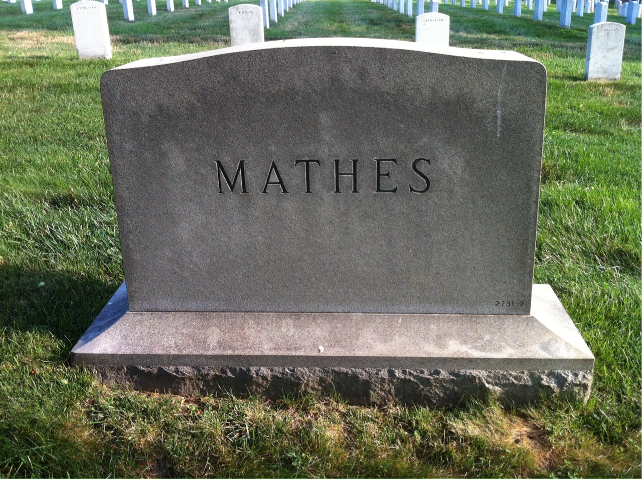 Back of headstone — Yorick D Mathes