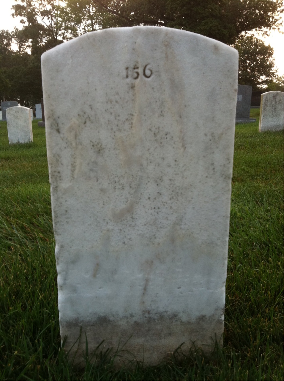 Back of headstone — Richard Moore
